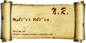 Nyári Róza névjegykártya